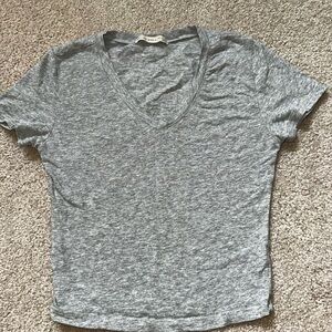 Active Basic Heather Gray V-Neck Tee
